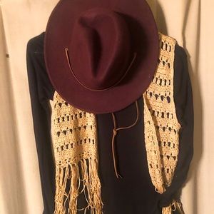 Hat and crochet cardigan